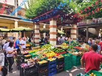 a great Maderian marketplace with fruits, vegetables and seafood