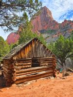 an old Rangers cabin nestled in the canyon